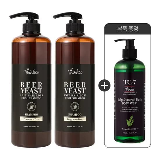 띵코 맥주효모 탈모샴푸 1L 1+1 바디워시 500ml
