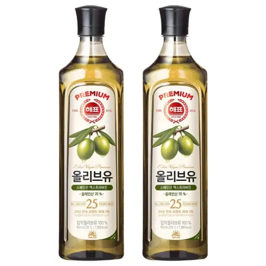 해표 엑스트라버진 압착 올리브유 900mL*2개