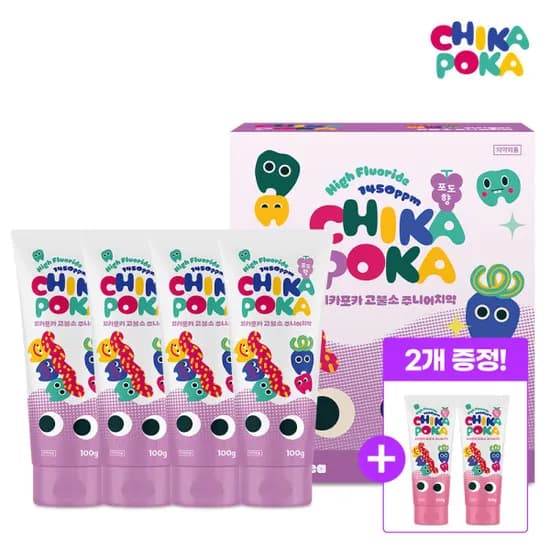 치카포카 1450 고불소 유아치약 4+2개