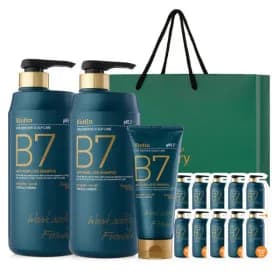 B7 약산성 탈모 샴푸 선물세트 1000ml 2개 200ml 10매