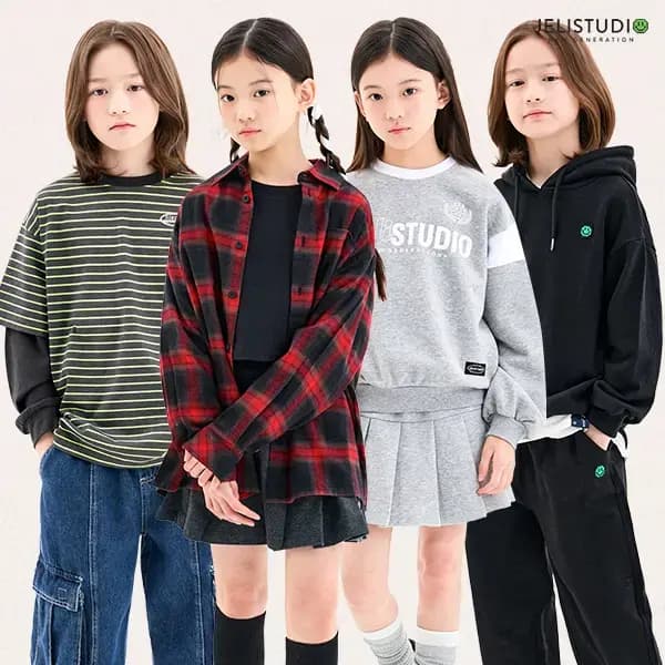 젤리스튜디오 힙오버핏레글런배색티셔츠