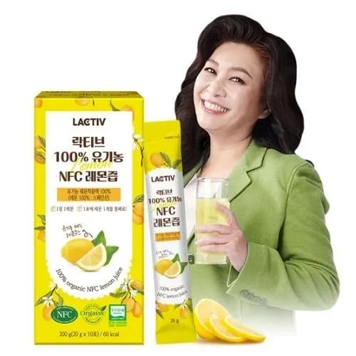 락티브 100% 유기농 NFC 레몬즙 20g 14포 4개