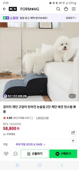 강아지계단 2단