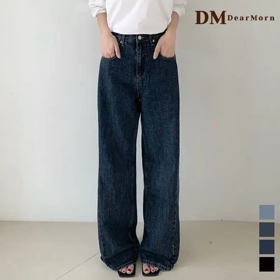 4컬러 절개 와이드 밴딩 팬츠 3단기장 청바지