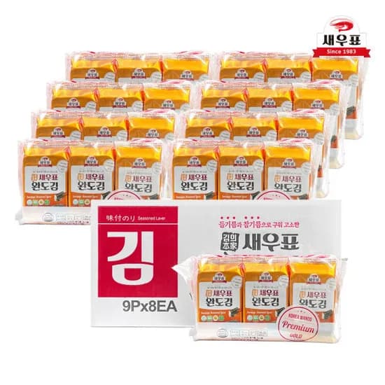 새우표 완도 도시락김 4g 72봉