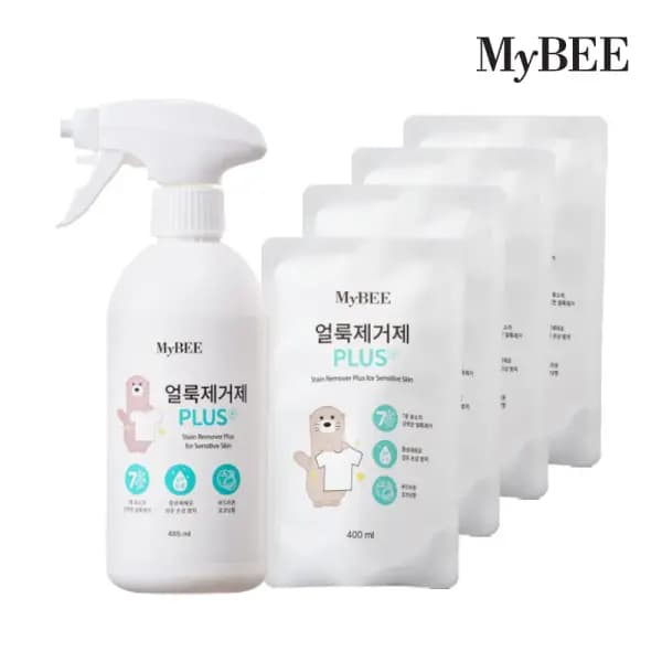 마이비 얼룩제거제 플러스 용기 485ml 리필 400ml 4개
