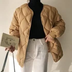 여성용 누빔 경량 퀼팅 패딩 1+1