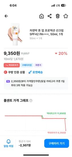 차앤박 톤업 선크림