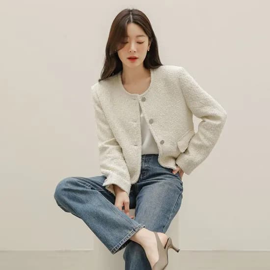 모놀로그 에일리 트위드 자켓