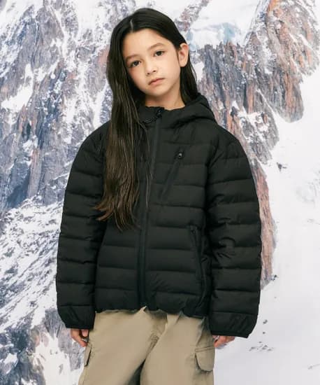 무신사 스탠다드 키즈 시티 레저 후디드 라이트 다운 재킷