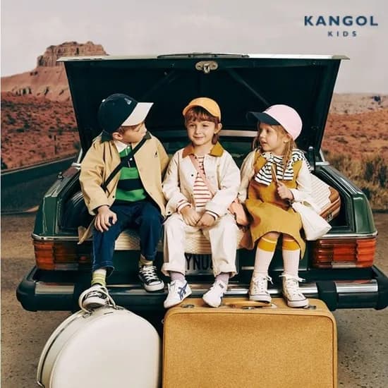 캉골키즈 브러쉬드 클럽로고 스웨트셔츠 핑크