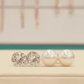 볼라레 다이아 5부 진주 6mm 귀걸이 세트 GT001 1+1
