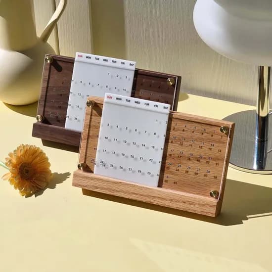 우드 탁상 만년 달력