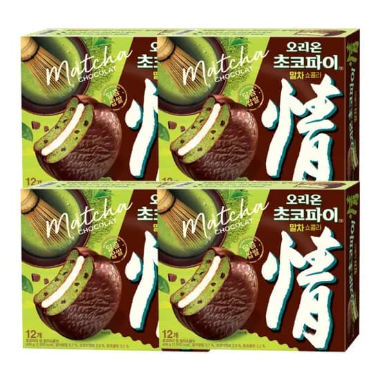 오리온 초코파이 말차쇼콜라 12개 408g 4개