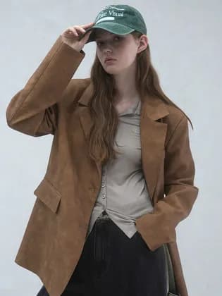비바셔스 레더자켓 카멜컬러