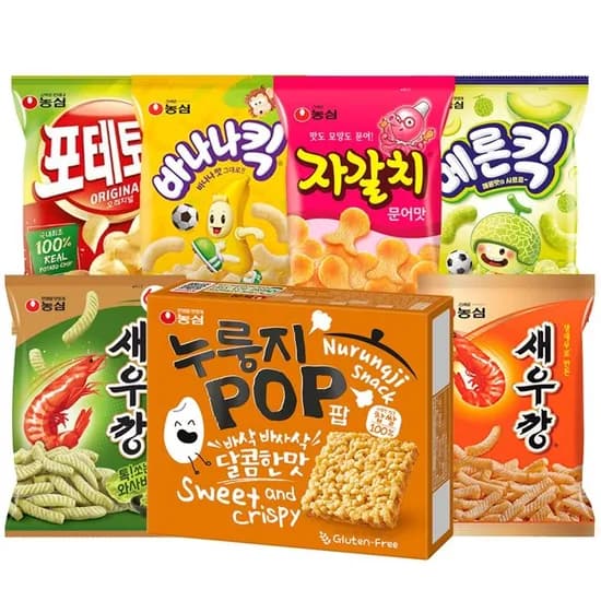 농심 누룽지팝 4봉 와사비새우깡 2봉 새우강 2봉