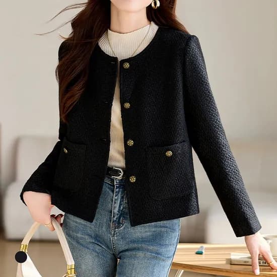 빈티지트위드하프자켓