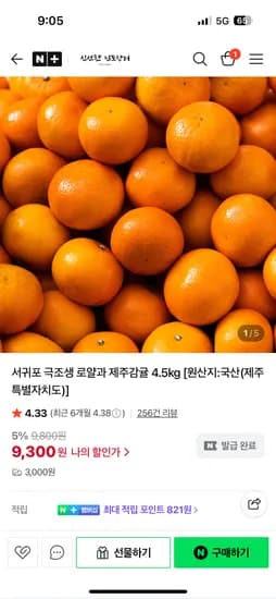 서귀포 극조생 감귤 4.5kg 로얄과