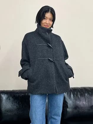 시티브리즈 울 하이넥 더플 코트