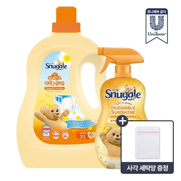 스너글 허거블코튼 섬유유연제 2L 리뉴얼탈취제 470ml 세탁망