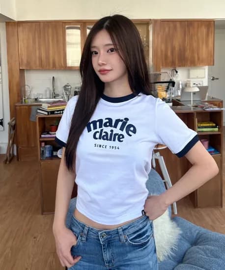 마리끌레르 링거 반팔 티셔츠
