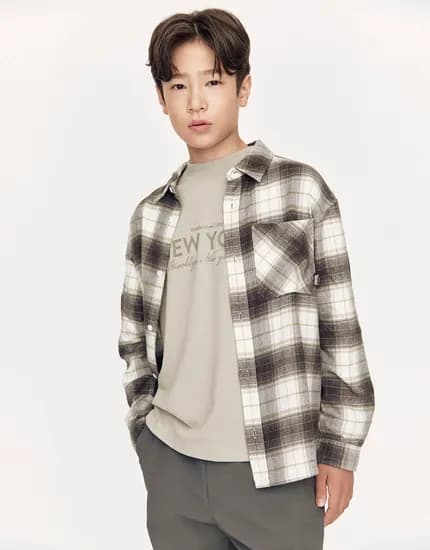지오다노주니어 플란넬 긴팔셔츠