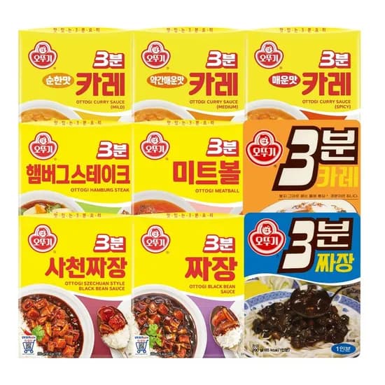 오뚜기 3분 카레 짜장 12개 12개 골라담기