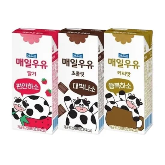 매일 멸균우유 3종 200ml 24팩