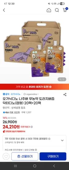 오가닉디노 무농약 배도라지 40팩