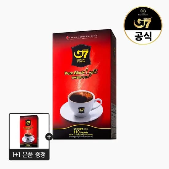 G7커피 퓨어블랙 라이트 0.9g 110개입 본품 1개