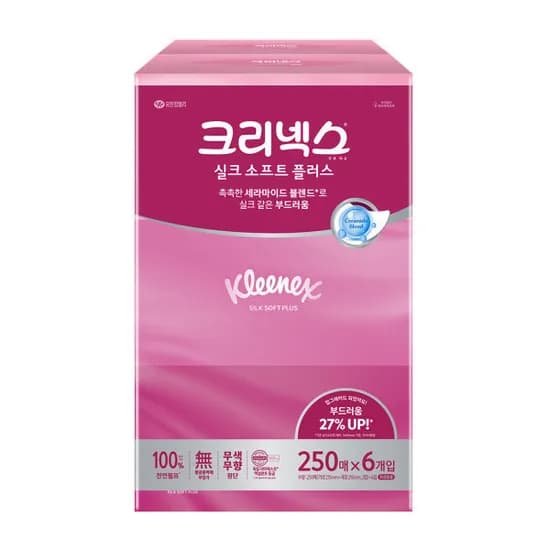 크리넥스 실크소프트 미용티슈 250매 6입