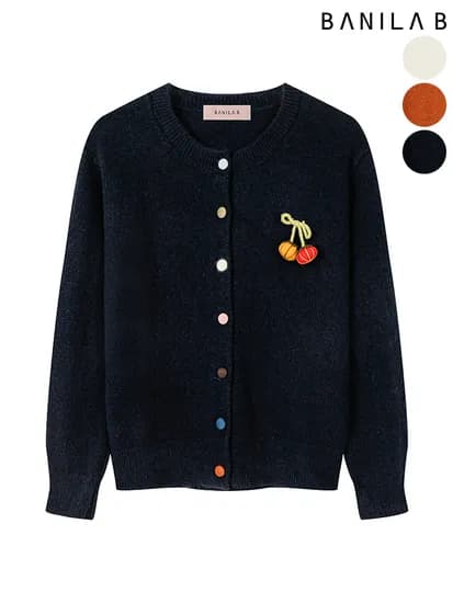 펌킨장식 컬러버튼 가디건