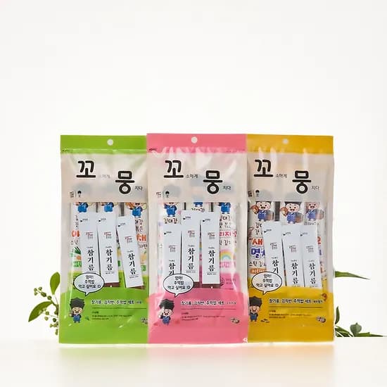 더맑음 꼬뭉 3가지맛 김자반 참기름 장갑 세트