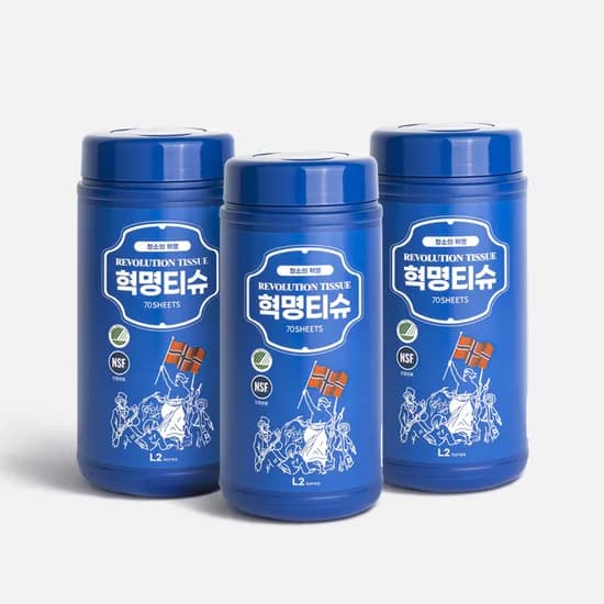 혁명티슈 기름때 제거 다용도 청소티슈 70매 3팩