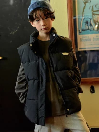 오버핏 패딩 조끼