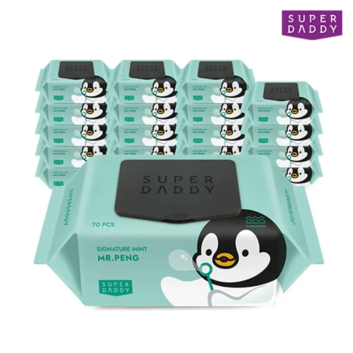 슈퍼대디 미스터펭 시그니처 70평량 물티슈 20팩