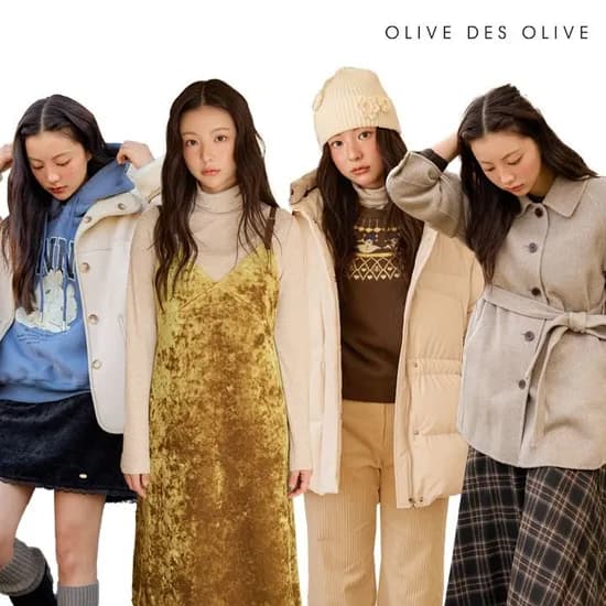 올리브데올리브 하이넥 덕다운 점퍼 105