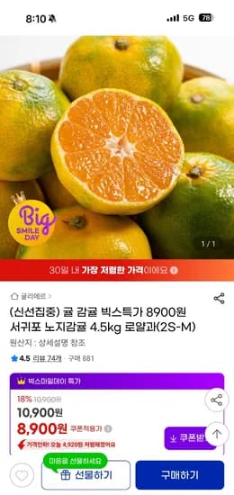 제주 노지감귤 4.5kg 로얄과