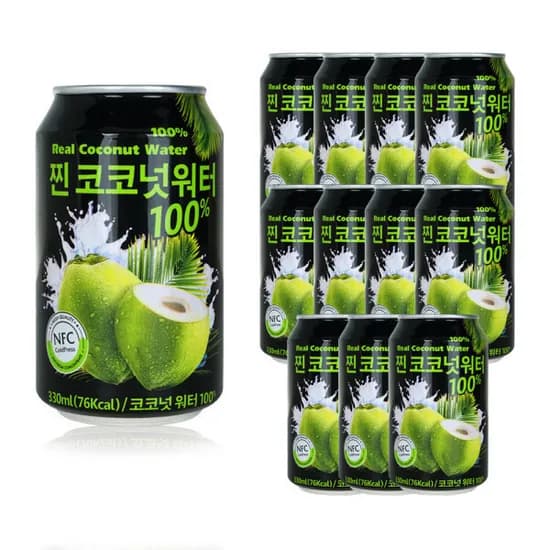 찐 코코넛워터 100% 330ml 12캔