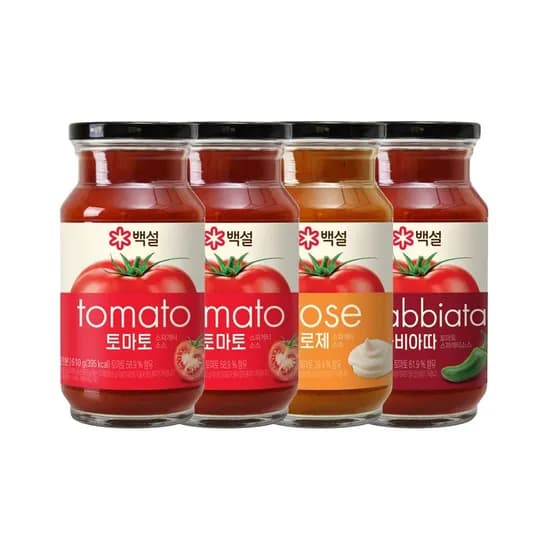 백설 스파게티소스 610g 2개 아라비아따 1개 로제 1개 총4개