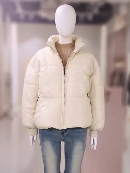 르샵 하이넥 허리스트링 루즈핏 푸퍼패딩
