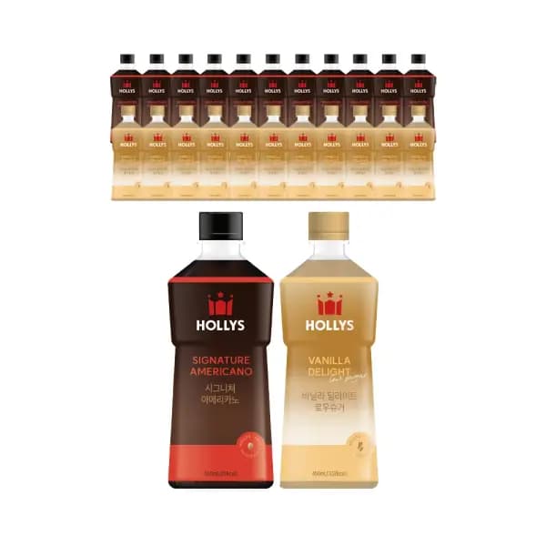 할리스 시그니처 아메리카노 550ml 바닐라딜라이트 로우슈거 450ml 총24개