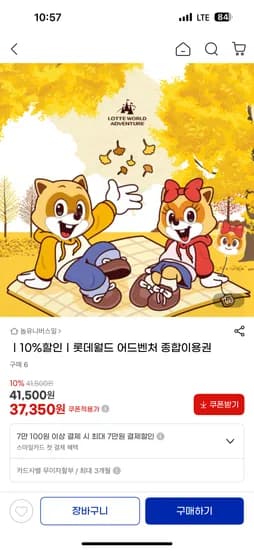 롯데월드 종일권 2인권