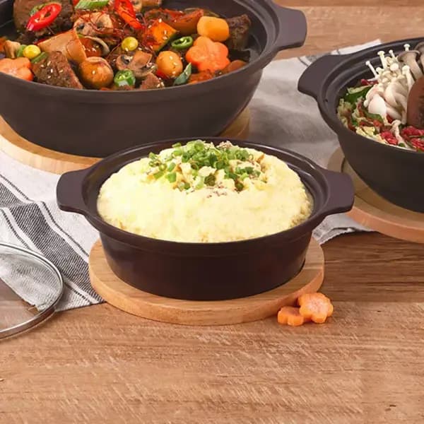 키친플라워 다담 세라믹 인덕션 계란찜 미니 뚝배기 냄비 16cm