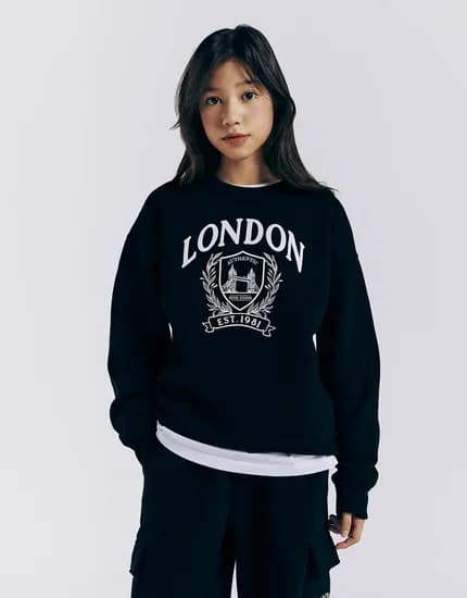 주니어 기모 맨투맨