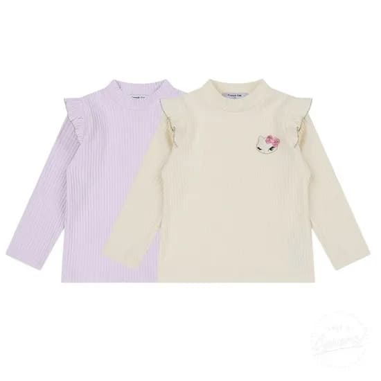 프렌치캣 어깨 프릴티셔츠