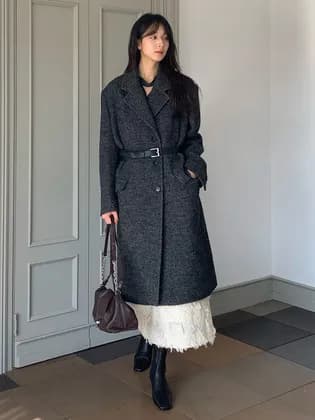루에브르 오버사이즈 테일러드 롱코트