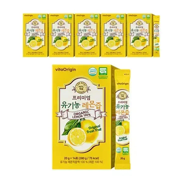 비타오리진 프리미엄 유기농 레몬즙 14포 6박스