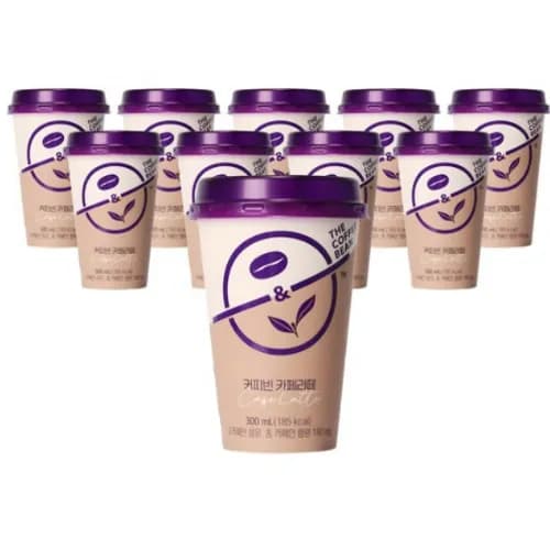 라잇온 커피빈 카페라떼 헤이즐넛라떼 컵커피 300ml 10개입