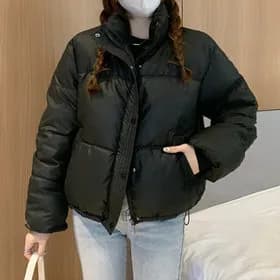 나바바 심플 긴팔 숏패딩 점퍼